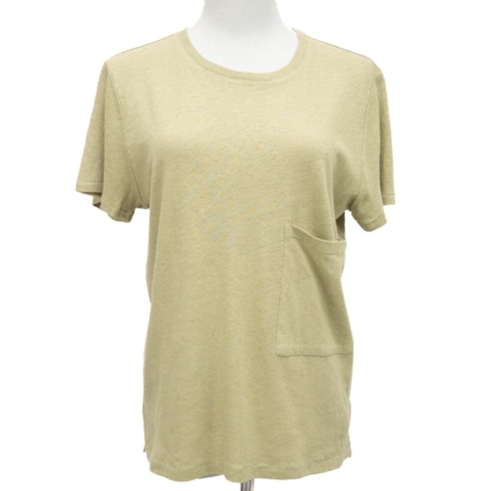 New Current/Elliott Green Linen Blend The Drop Pocket T-Shirt Size Medium